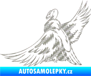 Samolepka Predators 071 levá sup 3D karbon stříbrný