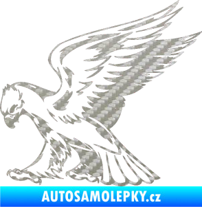 Samolepka Predators 072 levá 3D karbon stříbrný