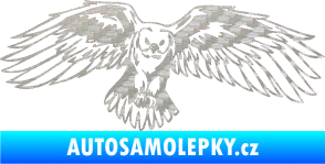 Samolepka Predators 077 pravá sova 3D karbon stříbrný