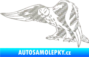 Samolepka Predators 094 levá sova 3D karbon stříbrný