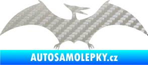 Samolepka Pterodactylus 001 pravá 3D karbon stříbrný