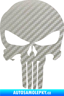 Samolepka Punisher 001 3D karbon stříbrný