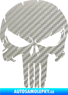 Samolepka Punisher 004 3D karbon stříbrný