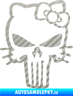 Samolepka Punisher 006 Kitty 3D karbon stříbrný