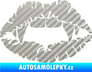 Samolepka Pusa 005 upíří polibek 3D karbon stříbrný