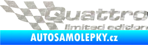 Samolepka Quattro limited edition levá 3D karbon stříbrný