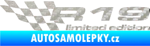 Samolepka R19 limited edition levá 3D karbon stříbrný