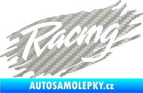 Samolepka Racing 002 3D karbon stříbrný