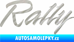 Samolepka Rally nápis 3D karbon stříbrný