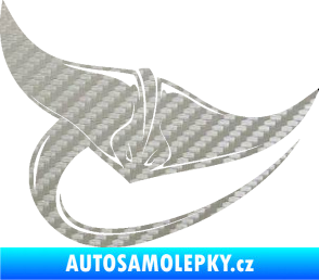 Samolepka Rejnok 001 pravá 3D karbon stříbrný