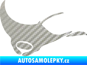 Samolepka Rejnok 003  levá manta 3D karbon stříbrný