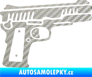 Samolepka Revolver 003 pravá 3D karbon stříbrný