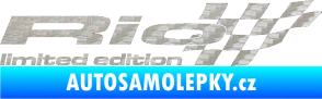 Samolepka Rio limited edition pravá 3D karbon stříbrný