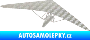 Samolepka Rogalo 001 pravá 3D karbon stříbrný