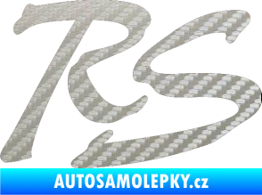 Samolepka RS nápis 002 3D karbon stříbrný