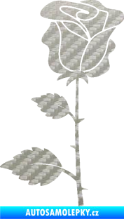 Samolepka Růže 007 levá 3D karbon stříbrný