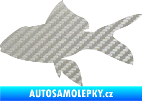 Samolepka Ryba 002 levá 3D karbon stříbrný
