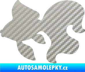 Samolepka Ryba 019 levá závojnatka 3D karbon stříbrný