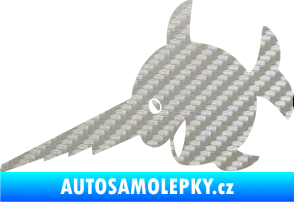 Samolepka Ryba 023 piloun levá 3D karbon stříbrný