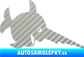 Samolepka Ryba 023 piloun pravá 3D karbon stříbrný