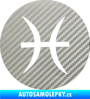 Samolepka Ryby 001 - horoskop 3D karbon stříbrný