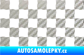 Samolepka Šachovnice 004 3D karbon stříbrný