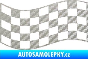Samolepka Šachovnice 009 3D karbon stříbrný