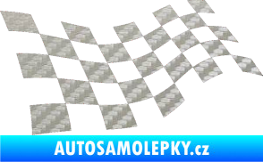 Samolepka Šachovnice 013 3D karbon stříbrný
