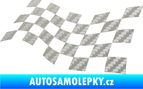 Samolepka Šachovnice 014 3D karbon stříbrný