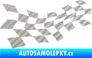 Samolepka Šachovnice 017 3D karbon stříbrný