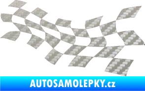Samolepka Šachovnice 018 3D karbon stříbrný