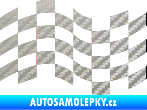 Samolepka Šachovnice 021 3D karbon stříbrný