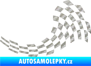 Samolepka Šachovnice 028 3D karbon stříbrný