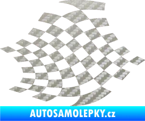 Samolepka Šachovnice 031 3D karbon stříbrný
