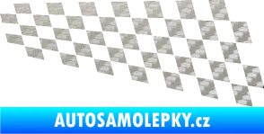 Samolepka Šachovnice 033 3D karbon stříbrný
