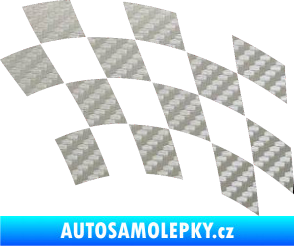 Samolepka Šachovnice 038 3D karbon stříbrný