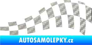 Samolepka Šachovnice 045 3D karbon stříbrný