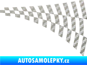 Samolepka Šachovnice 047 3D karbon stříbrný