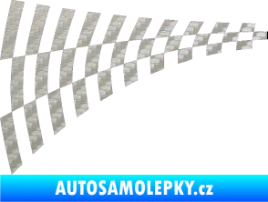 Samolepka Šachovnice 048 3D karbon stříbrný