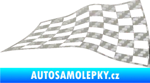 Samolepka Šachovnice 049 3D karbon stříbrný