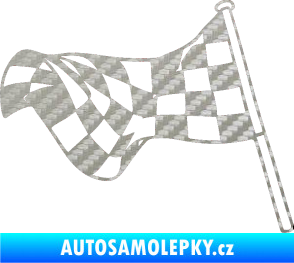 Samolepka Šachovnice 052 3D karbon stříbrný