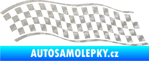Samolepka Šachovnice 057 3D karbon stříbrný