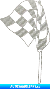 Samolepka Šachovnice 068 3D karbon stříbrný