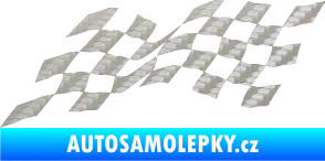 Samolepka Šachovnice 075 3D karbon stříbrný