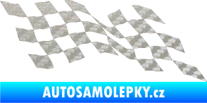 Samolepka Šachovnice 076 3D karbon stříbrný