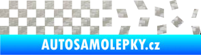 Samolepka Šachovnice 082 3D karbon stříbrný
