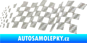Samolepka Šachovnice 083 3D karbon stříbrný