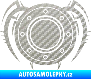 Samolepka Samolepka na víčko od nádrže 001 3D karbon stříbrný