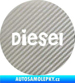 Samolepka Samolepka na víčko od nádrže 006 diesel 3D karbon stříbrný