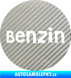 Samolepka Samolepka na víčko od nádrže 008 benzín 3D karbon stříbrný